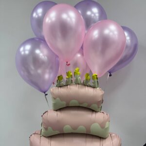 Набор шаров «Торт» с розовыми и фиолетовыми шарами купить в Гродно
