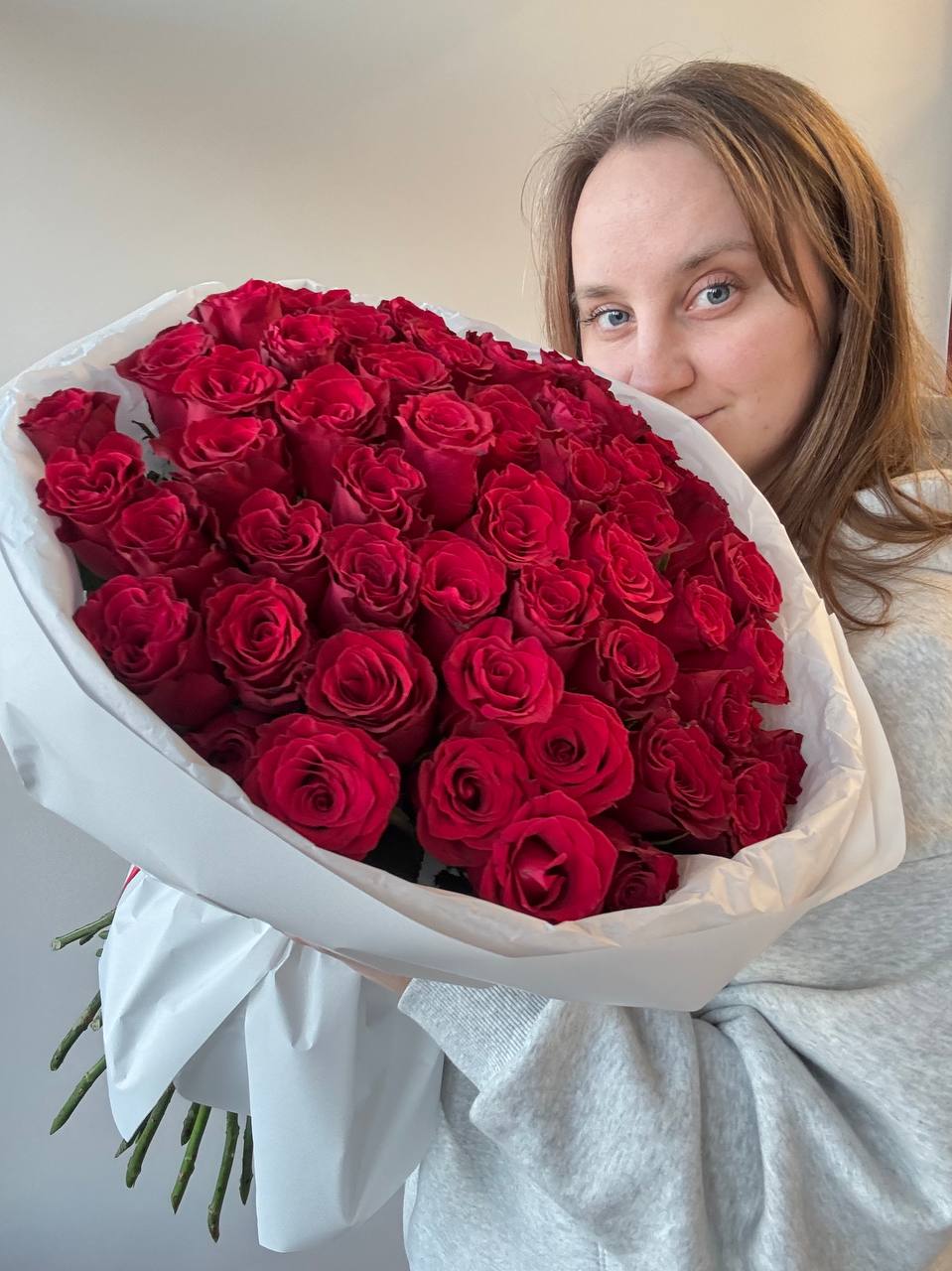 51 красная роза в упаковке Кайф Гродно