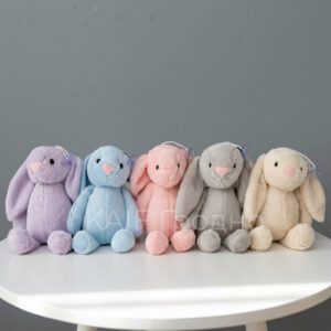 Мягкая игрушка плюшевый зайка с длинными ушами 25 см в пастельных цветах, купить в Гродно